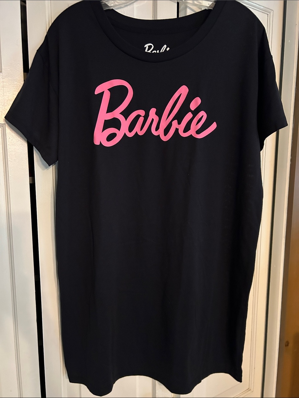 Barbie Black Nightgown with Hot Pink Script Logo